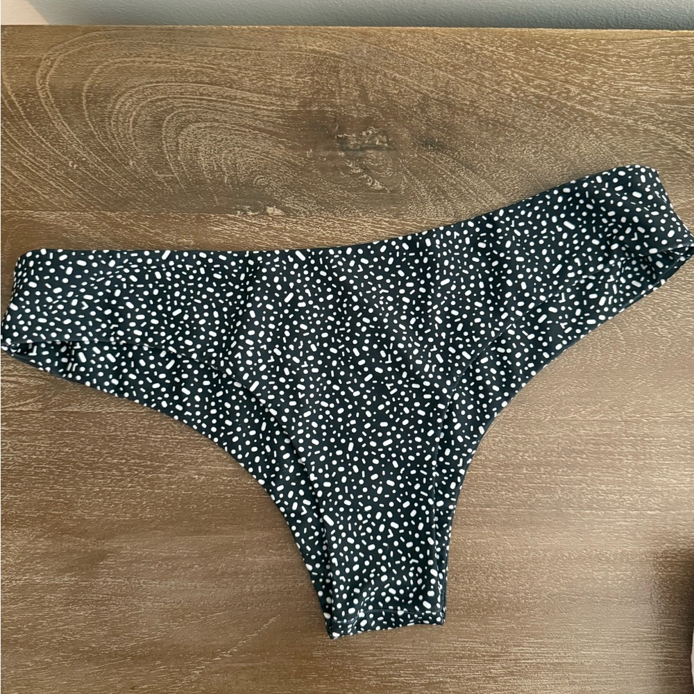 Kulani Kinis Black and White Polka Dot Bikini Bottom and top